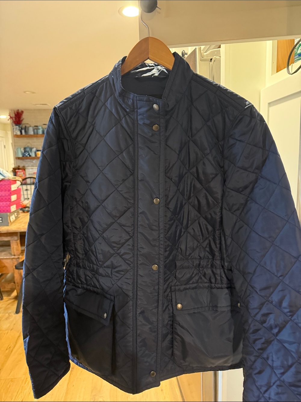 Coach Navy Blue quilted field jacket